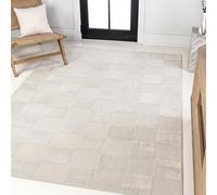 JONATHAN Y SND103B-3 Thea Modern Geometric Checkerboard High-Low White/Cream 3 ft. x 5 ft. Area Rug, Easy-Cleaning, Pet-Friendly for Bedroom, Living Room, Kitchen, Office, Non-Shedding
