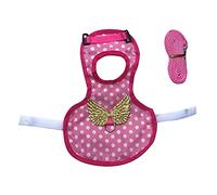 JONbinbkl Adjustable Chicken Harness with Leash Elastic Comfortable Wearable Small Pet Harness Print for Duck Hen Training