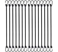 Joneaz Mini Bungee Cord with Hooks 9 Inch, Plastic Coated, Without Sharp Hook End, 15 Piece