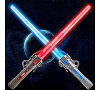 JONEG Toys for 3-8 Year Old Kids Boys: 2 Pcs Lightsaber Light Sabers for Kids Gifts for 3 4 5 6 7 8 Years Old Boy Girls Birthday Toy for Kid Toddlers Expandable Light & FX Sound Toy Sword Set