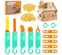 JONEG Toys for 3-8 Year Old Kids: Cardboard Construction Tool Kit Engineering Building Set, Gifts for 5 6 7 8 9 10 Year Old Boys Girls, STEM Educational Montessori Cardboard Cutter