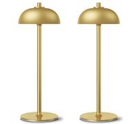 JONEMO 2 Pack Cordless Table Lamp Rechargeable,5000mAh Battery Powered Table Lamp, 3 Color Stepless Dimmable LED Table Light for Indoor/Outdoor Use,Perfect for Dinner, Home, Restaurant.(Gold), Gold-2