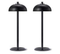 JONEMO Rechargeable Cordless Table Lamp 2 Pack - 5000mAh Battery Powered Lamp, 3 Color Stepless Dimming LED Table Light for / Use - Perfect for Dinner, Patio & Restaurant.(Brown), Black-2