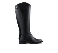 Jones Bootmaker Leather Block Heel Knee High Boots Black