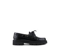 Jones Bootmaker Leather Block Heel Loafers Black