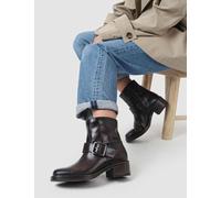 Jones Bootmaker Leather Buckle Detail Ankle Boots Dark Brown