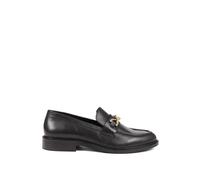 Jones Bootmaker Leather Chain Detail Flat Loafers Black