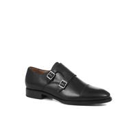 Jones Bootmaker Leather Double Monk Strap Shoes Black