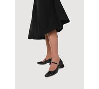 Jones Bootmaker Leather Patent Block Heel Mary Jane Shoes Black