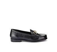 Jones Bootmaker Leather Slip On Flatform Loafers Black/Black