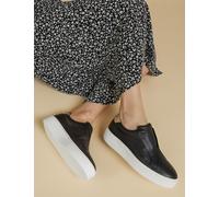 Jones Bootmaker Leather Slip On Platform Trainers Black