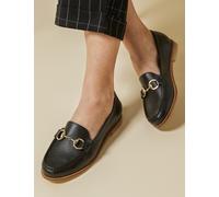 Jones Bootmaker Leather Trim Slip On Loafers Black