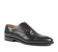 Jones Bootmaker Matthew Wide Fit Oxford Shoes - Dark Brown Size 10