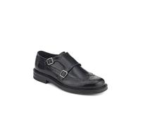 Jones Bootmaker Men's Nathan Leather Double Monk Shoes in Black | Size: 8 Jones Bootmaker Black 8