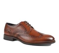 Jones Bootmaker Mumbai Wide Fit Leather Brogue Derby Shoes - Tan Leather Size 9