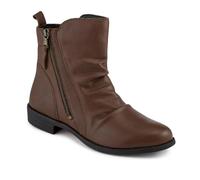Jones Bootmaker Nectar2 Leather Slouch Ankle Boots - Dark Tan Size 5