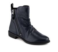 Jones Bootmaker Nectar2 Leather Slouch Ankle Boots - Navy Size 4