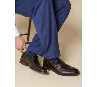 Jones Bootmaker Russell Leather Penny Loafers Dark Brown