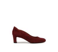 Jones Bootmaker Suede Block Heel Court Shoes Burgundy