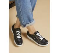 Jones Bootmaker Wide Fit Leather Lace Up Trainers Black