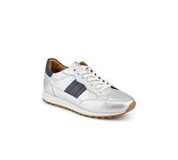 Jones Bootmaker Women's Amika Leather Grip Sole Trainers in Silver | Size: 7 Jones Bootmaker Silver 7