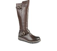 Jones Bootmaker Womens Darlene Leather Long Boots Brown Size 3