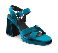Jones Bootmaker Womens Gladiola2 Leather Platform Sandals Teal Velvet