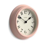 Jones Clocks® Frieze wall clock | Small elegant classic round clock | 23cm | Pink | Pretty design ideal for the kitchen, living room, bedroom, large or small spaces