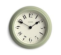 Jones Clocks® Frieze wall clock | Small elegant classic round clock | 23cm | Sage green | Pretty design ideal for the kitchen, living room, bedroom, large or small spaces