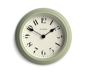 Jones Clocks® Frieze wall clock | Small elegant classic round clock | 23cm | Sage green | Pretty design ideal for the kitchen, living room, bedroom, large or small spaces