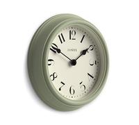 Jones Clocks® Frieze wall clock | Small round clock | 23cm | Sage green | Classic & elegant shape | Pretty design ideal for the kitchen, living room, bedroom, large or small spaces