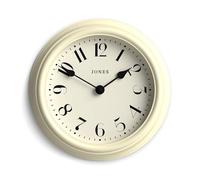 Jones Clocks® 'Frieze' wall clock | Small round contemporary classic clock | 23cm | Cream | Ideal for the kitchen, living room, office or bedroom