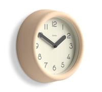 Jones Clocks® Fuze wall clock | Small round clock | Beige | Playful modern design with soft sculptural presence | Ideal for kitchens living rooms kid's bedrooms
