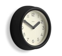 Jones Clocks® Fuze wall clock | Small round clock | Black | Playful modern design with soft sculptural presence | Ideal for kitchens living rooms kid's bedrooms