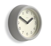 Jones Clocks® Fuze wall clock | Small round clock | Grey | Playful modern design with soft sculptural presence | Ideal for kitchens living rooms kid's bedrooms