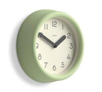 Jones Clocks® Fuze wall clock | Small round clock | Matcha green | Playful modern design with soft sculptural presence | Ideal for kitchens living rooms kid's bedrooms