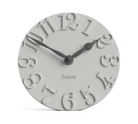 Jones Clocks® Hampstead desk clock | Freestanding | Pale grey | Elegant raised moulded numerals | Ideal for shelf mantel living room home office or bedside