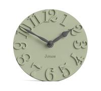 Jones Clocks® Hampstead desk clock | Freestanding | Sage green | Elegant raised moulded numerals | Ideal for shelf mantel living room home office or bedside