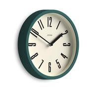 Jones Clocks® Hot Tub wall clock | Small retro round clock | 20cm | Green | Easy to read numbers | Ideal for kitchen, office, kid’s room, large or small space