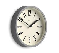 Jones Clocks® Hot Tub wall clock | Small retro round clock | 20cm | Grey | Easy to read numbers | Ideal for kitchen, office, kid’s room, large or small space