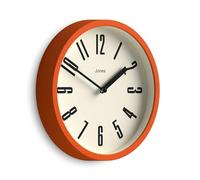 Jones Clocks® Hot Tub wall clock | Small retro round clock | 20cm | Orange | Easy to read numbers | Ideal for kitchen, office, kid’s room, large or small space