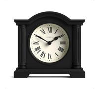 Jones Clocks® Kensington mantel clock | Small classic arch top clock | Black | Stylish & contemporary | Ideal for desk, mantelpiece, bookshelf or bedside