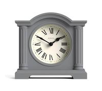 Jones Clocks® Kensington mantel clock | Small classic arch top clock | Grey | Stylish & contemporary | Ideal for desk, mantelpiece, bookshelf or bedside