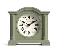 Jones Clocks® Kensington mantel clock | Small classic arch top clock | Sage green | Stylish & contemporary | Ideal for desk, mantelpiece, bookshelf or bedside
