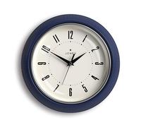 Jones Clocks® Ketchup wall clock | Retro round clock | 25cm | Indigo blue | Easy to read numbers | Perfect for kitchen or office