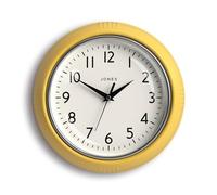 Jones Clocks® Ketchup wall clock | Retro round clock | 25cm | Yellow | Easy to read numbers | Perfect for kitchen or office