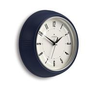 Jones Clocks® Ketchup wall clock | Round retro diner clock | 25cm | Indigo blue | Ideal for the kitchen, living room, office or bedroom | Easy to read numbers