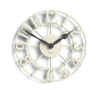 Jones Clocks® Lighthouse wall clock | Sculptural skeleton clock | Pale cream | Elegant raised moulded numerals | Decorative design for kitchen, living room or bedroom