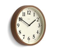 Jones Clocks® Lodge wall clock | Small modern clock | 25cm | Dark faux wood | Classic contemporary style for kitchen, living room or office