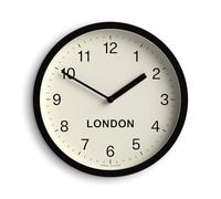Jones Clocks® London Time Zone wall clock | Small modern round clock | 20cm | Black | Easy to read numbers | Ideal for kitchen, living room, office or any small space